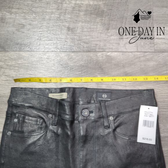 Adriano Goldschmied The Farrah Skinny Faux Leather High Rise Jeans Size 27 (4) - Picture 3 of 6
